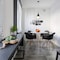 Nuvo Admiral 1-Light Pendant 10 in. Matte Black and Brushed Nickel White Opal Glass 60/7913 - alternate 3